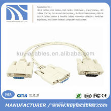 1 PC TO 2 MONITOR 15 PIN VIDEO VGA SVGA Y SPLITTER CABLE ADAPTER